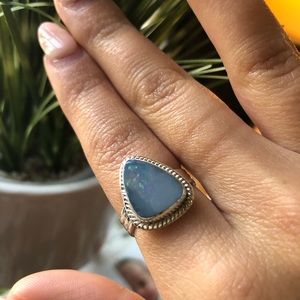 Australian Opal Doublet Ring. COA Native Mission.